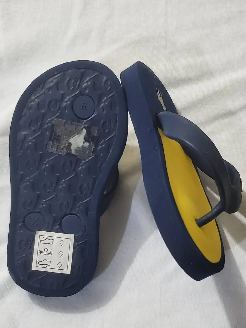 Polo Ralph Lauren Kids summer Flip Flop classic navy/yellow slipper